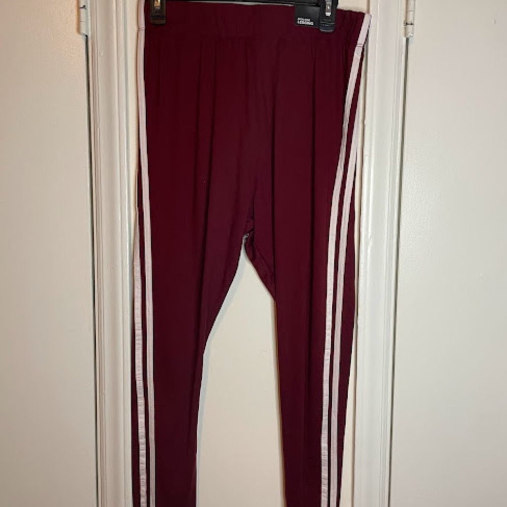 Burgundy Striped Legging XL